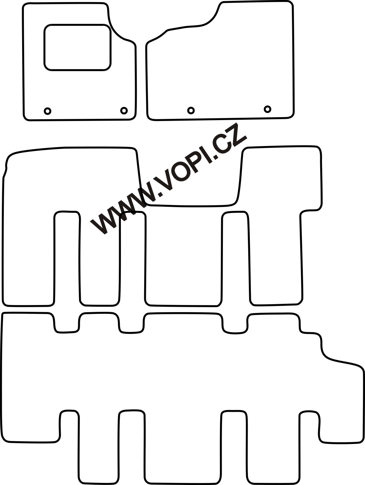 Autokoberce Fiat Talento 8 míst orig.2016- /1x boční dveře,topení v 2 řadě/ Perfectfit (1395)